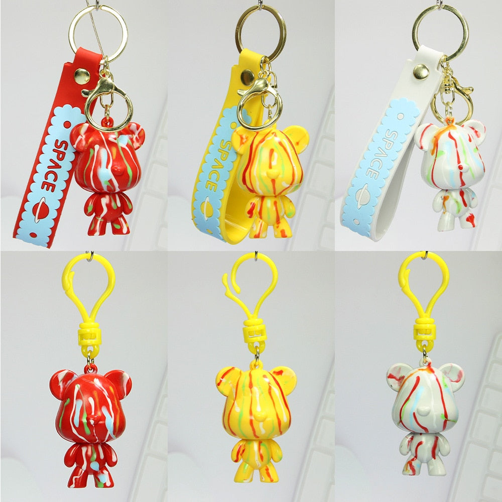 Cute Cartoon Fashion Bear Charms Anime Pendant Keyholder